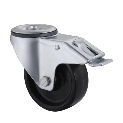 07 Series Heat-Resistant Castors with HP Series Black Heat-Resistant Phenolic Resin Wheel Bolt Hole Castors with Total Brakes