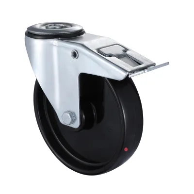 07 Series Heat-Resistant Castors with PA(HR) Series Black Heat-Resistant Polyamide Wheel Bolt Hole Castors with Total Brakes