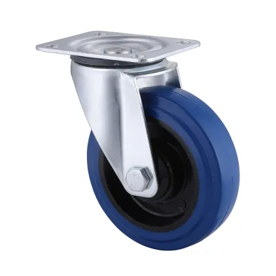 07 Series Industrial Castors with EP Series Blue Elastic Rubber Wheel1 Swivel Castors