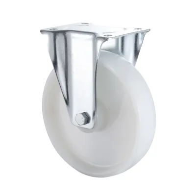 07 Series Industrial Castors with PA Series White Polyamide Wheel Fixed Castors