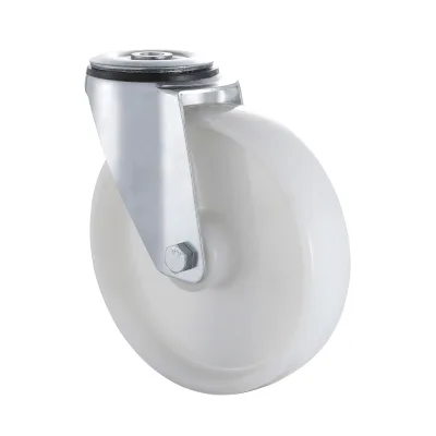 07 Series Industrial Castors with PP Series White Polypropylene Wheel Bolt Hole Castors