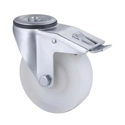 07 Series Industrial Castors with PP Series White Polypropylene Wheel2 Swivel Castors