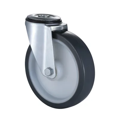 07 Series Industrial Castors with UP Series Grey Thermoplastic Polyurethane Wheel Bolt Hole Castors