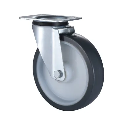07 Series Industrial Castors with UP Series Grey Thermoplastic Polyurethane Wheel Swivel Castors
