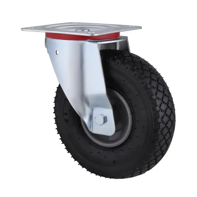 08 Series Industrial Castors with FS Series Black Pneumatic Rubber Wheel Swivel Castors