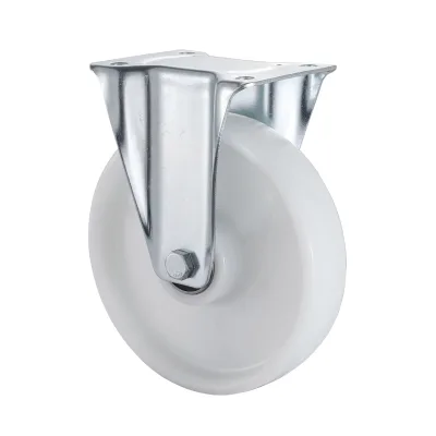 09 Series Industrial Castors with PH Series White Polyamide Wheel Fixed Castors