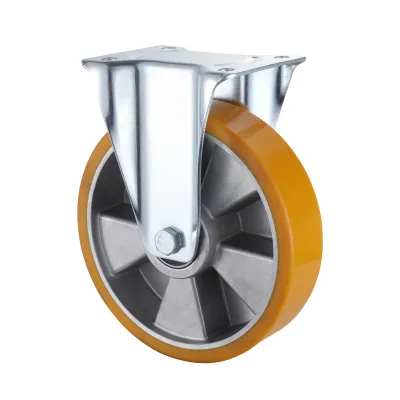 09 Series Industrial Castors with UA/UH Series Yellow Polyurethane Wheel Fixed Castors