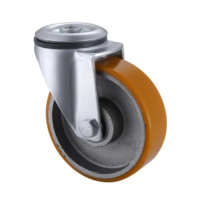 09 Series Industrial Castors with UI Series Yellow Polyurethane Wheel Bolt Hole Castors