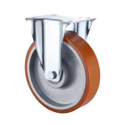 09 Series Industrial Castors with UI Series Yellow Polyurethane Wheel Fixed Castors