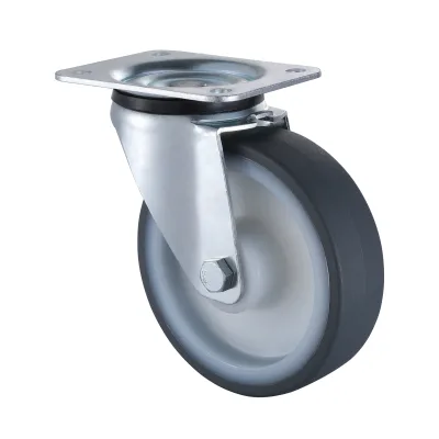 09 Series Industrial Castors with UM Series Grey Thermoplastic Polyurethane Wheel Swivel Castors
