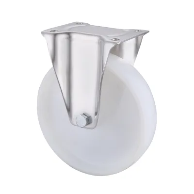 10 Series Stainless Steel Castors with PA Series White Polyamide Wheel Fixed Castors