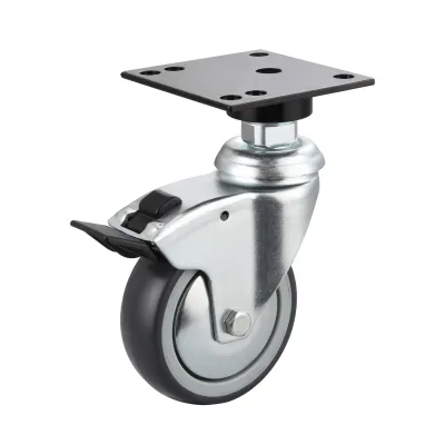 18 Series Institutional Castors with Tp Series Thermoplastic Rubber Wheel Swivel Castors with Total Brakes