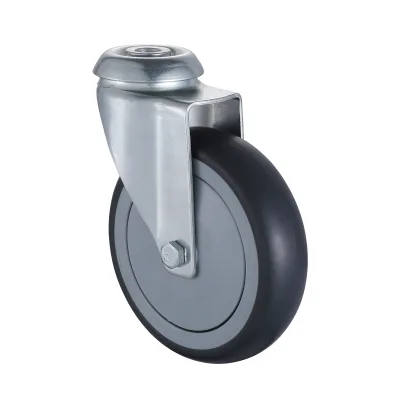 18 Series Institutional Swivel Castor with Thermoplastic Rubber Wheel & Thread Guard Bolt Hole Castors
