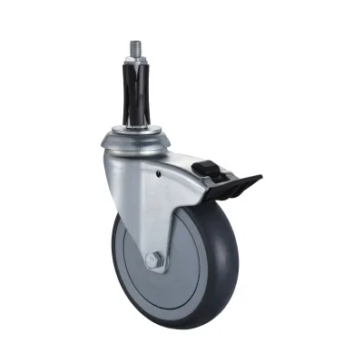 18 Series Institutional Castors with TP Series Thermoplastic Rubber Wheel1 Bolt Hole Castors