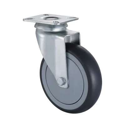 18 Series Institutional Swivel Castor with Thermoplastic Rubber Wheel & Thread Guard Swivel Castors