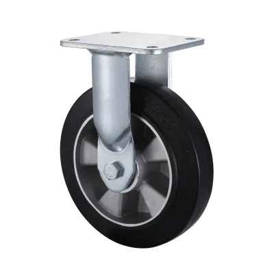 23 Series Heavy Duty Castors with EA Series Black Elastic Rubber Wheel Fixed Castors