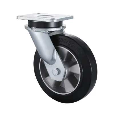 23 Series Heavy Duty Castors with EA Series Black Elastic Rubber Wheel Swivel Castors