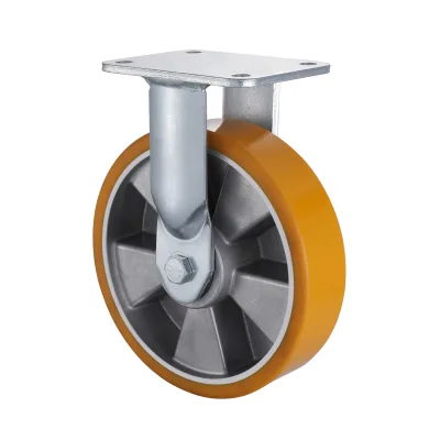 23 Series Heavy Duty Castors with UA Series Yellow Polyurethane Wheel Fixed Castors