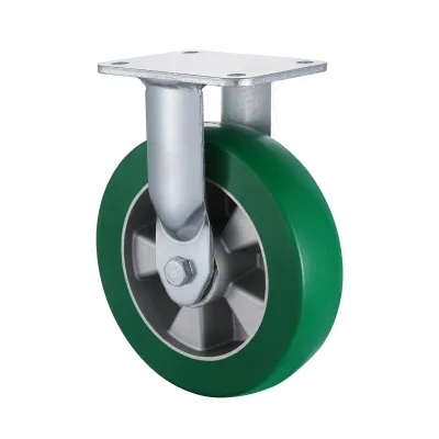 23 Series Heavy Duty Castors with UH Series Green Elastic Polyurethane Wheel Fixed Castors