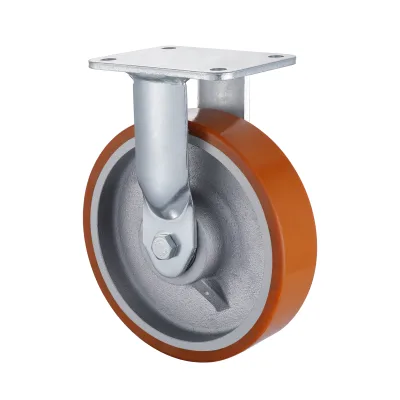 23 Series Heavy Duty Castors with UI Series Yellow Polyurethane Wheel Fixed Castors