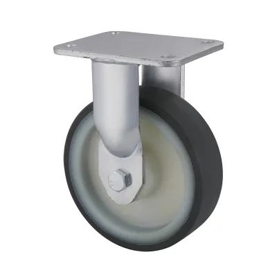 23 Series Heavy Duty Castors with UM Series Grey Thermoplastic Polyurethane Wheel Fixed Castors