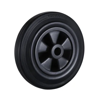 BP Series Black Solid Rubber Wheels Plain Bore Wheels