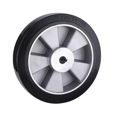 DA Series Black Elastic Rubber Drive Wheels Plain Bore Wheels