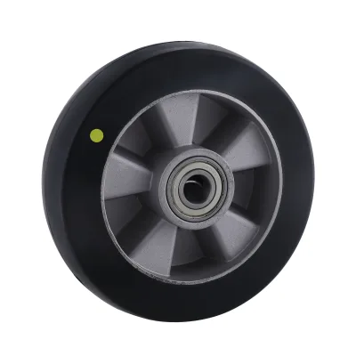 EA(EC) Series Black Electrically Conductive Elastic Rubber Wheels Two Ball Bearing Wheels