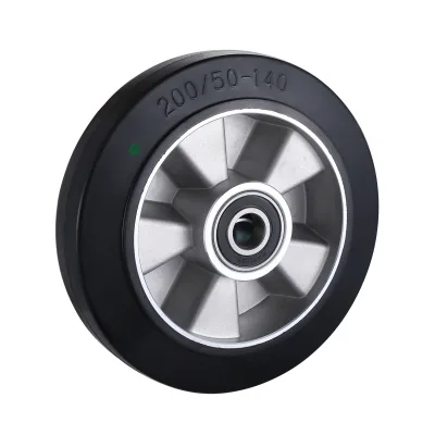 EA Series Black Elastic Rubber Wheels Two Ball Bearing Wheels