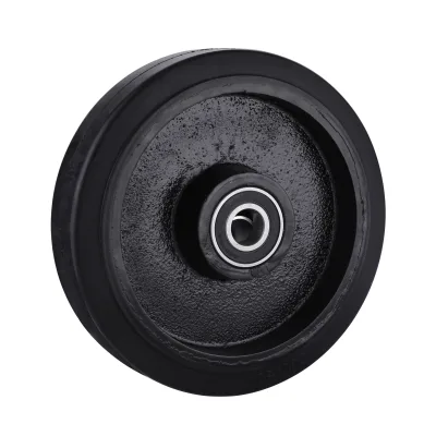 EI Series Black Elastic Rubber Wheels Two Ball Bearing Wheels