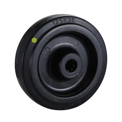 EP(EC) Series Black Electrically Conductive Elastic Rubber Wheels Roller Bearing Wheels