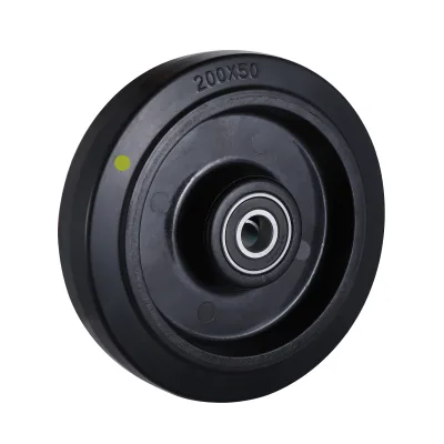 EP(EC) Series Black Electrically Conductive Elastic Rubber Wheels Two Ball Bearing Wheels