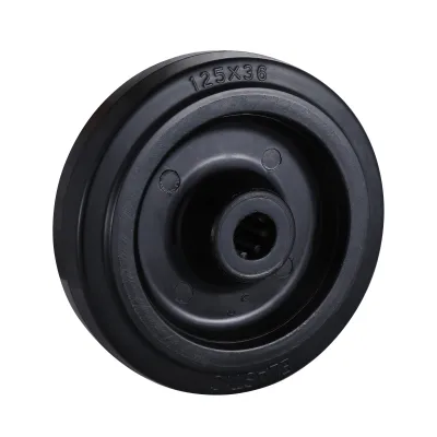 EP Series Black Elastic Rubber Wheels Roller Bearing Wheels