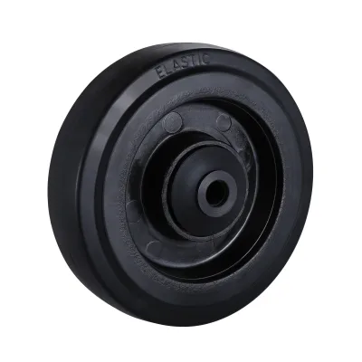 EP Series Black Elastic Rubber Wheels Single Ball Bearing Wheels