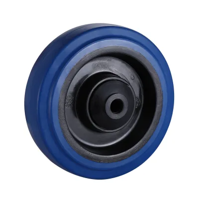 EP Series Blue Elastic Rubber Wheels Single Ball Bearing Wheels