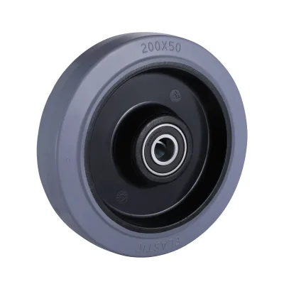 EP Series Grey Elastic Rubber Wheels Two Ball Bearing Wheels