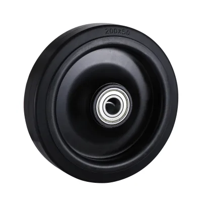 ES Series Black Elastic Rubber Wheels Two Ball Bearing Wheels