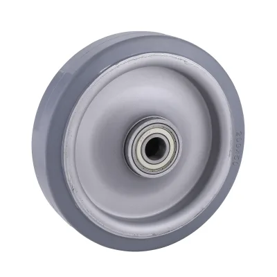 ES Series Grey Elastic Rubber Wheels Two Ball Bearing Wheels