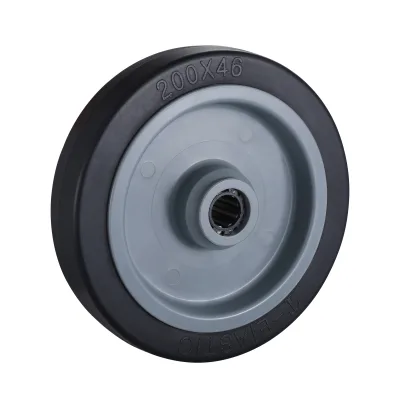 ET Series Black Elastic Rubber Wheels Roller Bearing Wheels