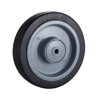 ET Series Black Elastic Rubber Wheels Single Ball Bearing Wheels