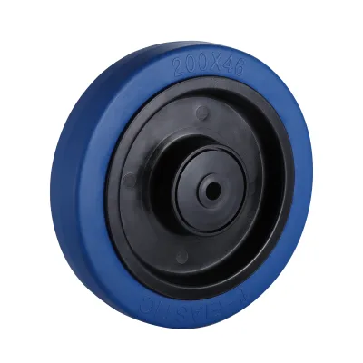 ET Series Blue Elastic Rubber Wheels Single Ball Bearing Wheels