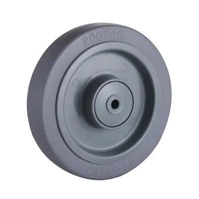 ET Series Grey Elastic Rubber Wheels Single Ball Bearing Wheels