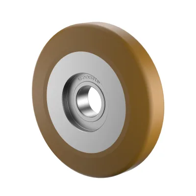 GA Series Yellow Polyurethane Guide Wheels Single Ball Bearing Wheels