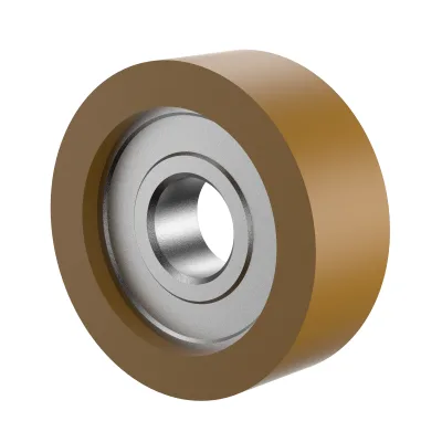 GB Series Yellow Polyurethane Guide Wheels Single Ball Bearing Wheels