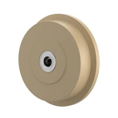PF Series Yellow Casting Polyamide Flange Wheels Two Ball Bearing Wheels