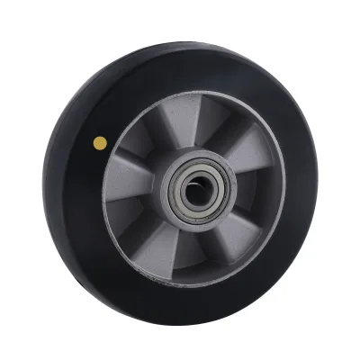 UH(AC) Series Grey Antistatic Elastic Polyurethane Wheels Two Ball Bearing Wheels