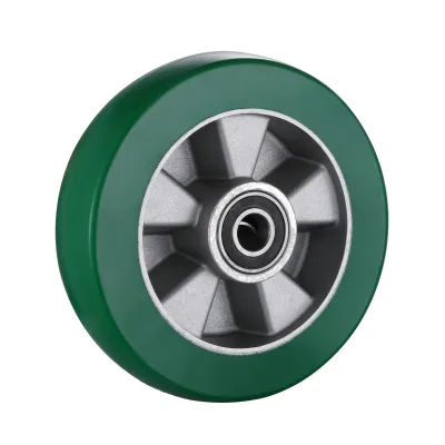 UH Series Green Elastic Polyurethane Wheels Two Ball Bearing Wheels