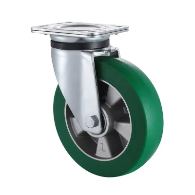 03 Series Heavy Duty Castors with UH Series Green Elastic Polyurethane Wheel Swivel Castors