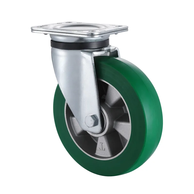 03 Series Heavy Duty Castors with UH Series Green Elastic Polyurethane Wheel