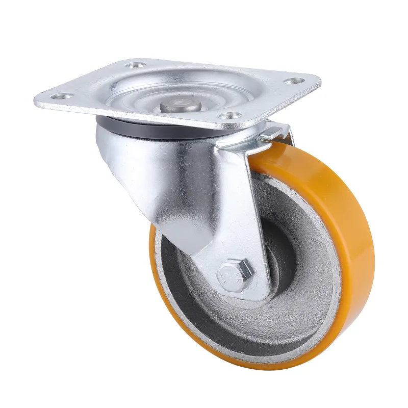 06 Series Industrial Castors with UI Series Yellow Polyurethane Wheel